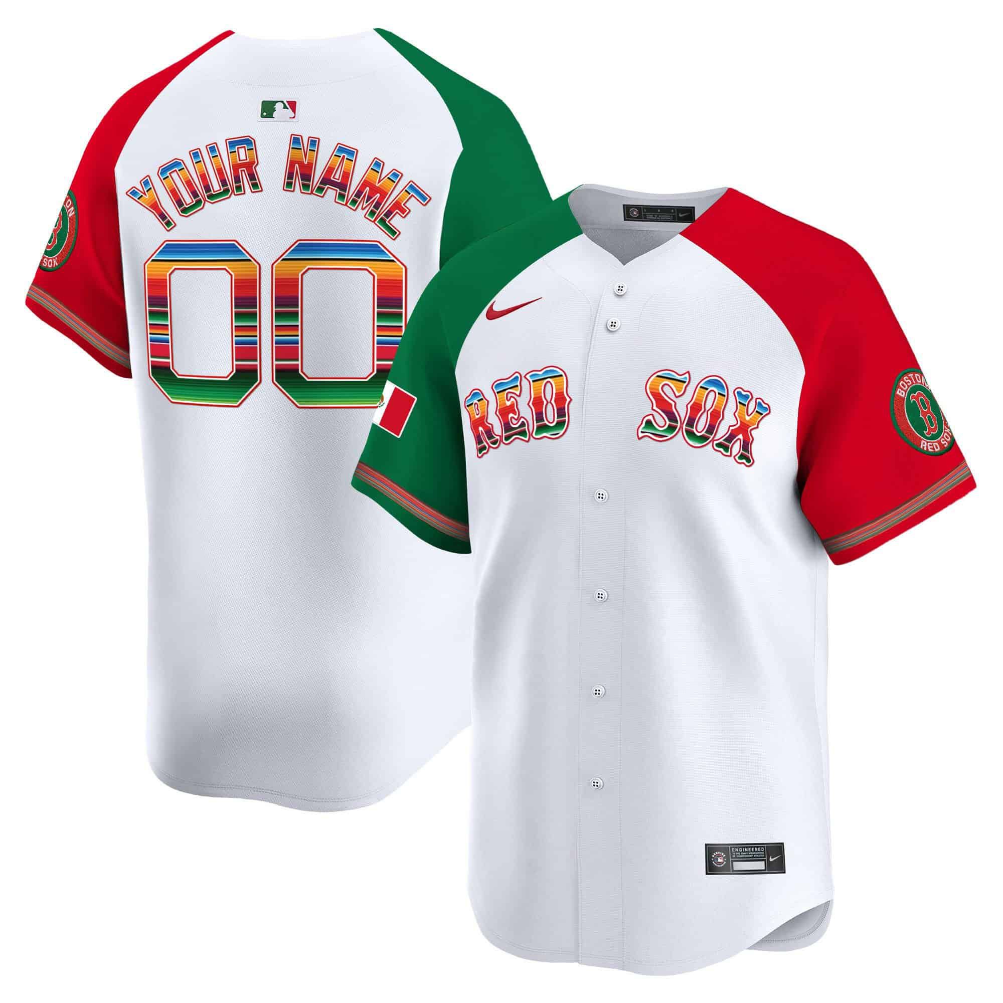 Men Boston Red Sox White 2024 Nike Mexico Vapor Premier Limited Custom MLB Jersey style 1